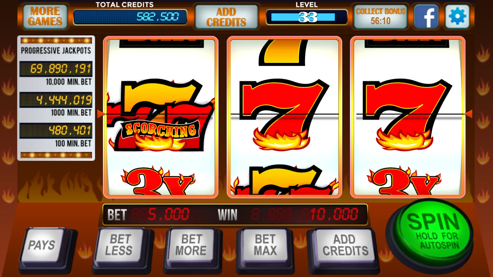 Triple diamond slots